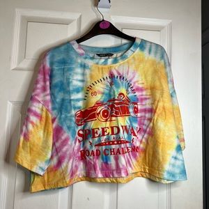 Tie-dyed crop shirt